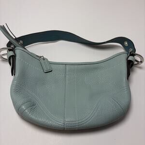 Vintage Y2K Coach Sky Blue Soho Mini Hobo Leather Shoulder Bag NoM05S-3225